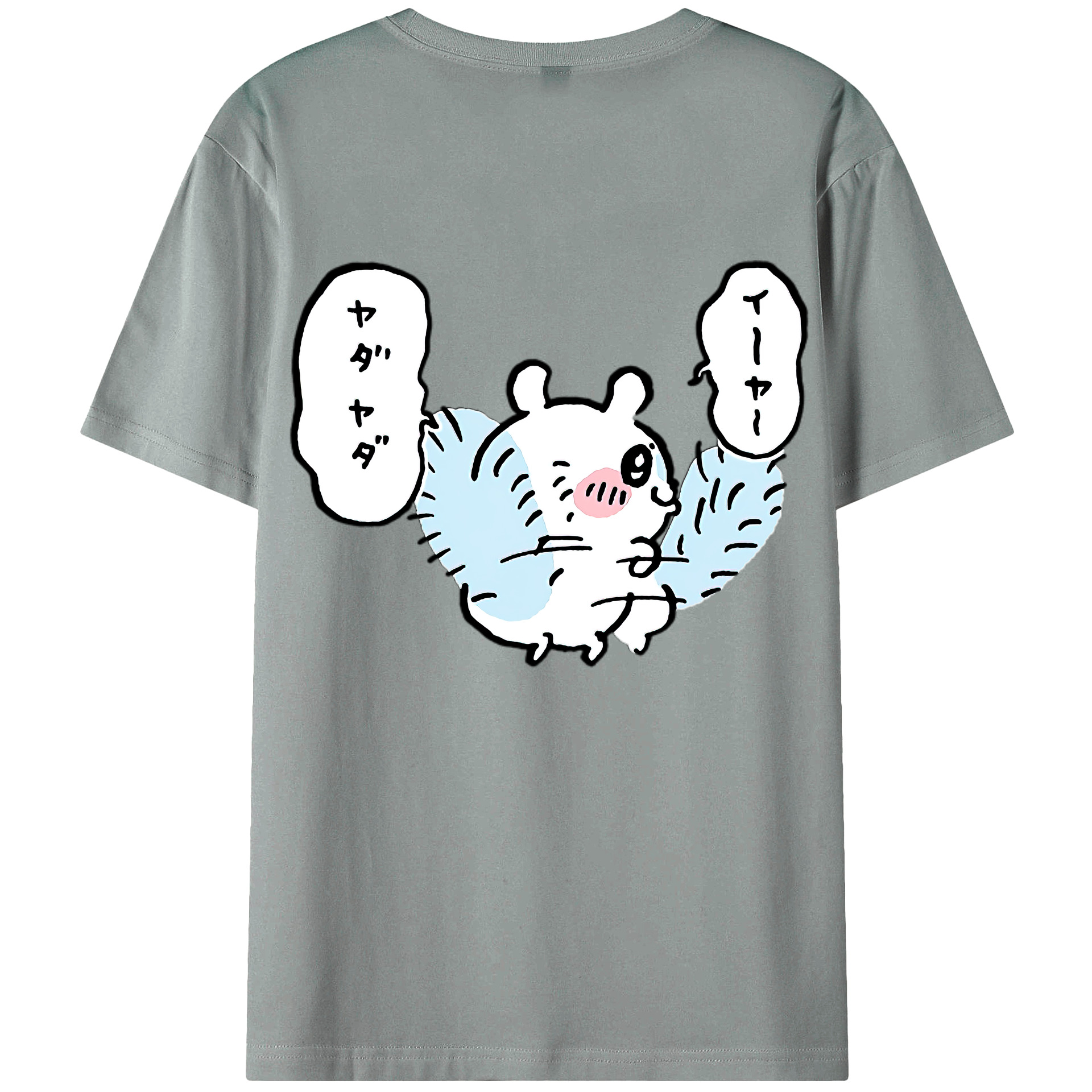 （画像用） ちいかわ モモンガ Chii-kawa Momonga 綿100％ メンズ半袖Tシャツ（バックプリント） 通気性
